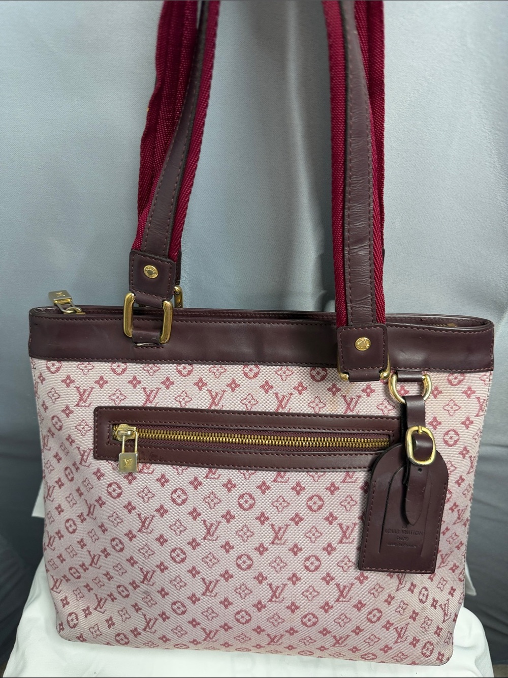 Designer brown , Pink Monogram Tote Bag - Pink